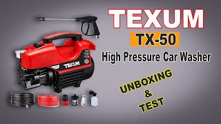 Texum TX50 Portable High Pressure Car Washer  Texum Pressure Washer  Unboxing amp Test [upl. by Alie]