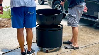 Seasoning a 20 gallon Black Iron Pot [upl. by Naziaf526]