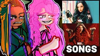 Descendants 4 The Rise of Red reacts to Descendants SONGS 🃁❤️ Gacha 2 reacts to Disney [upl. by Atinet755]