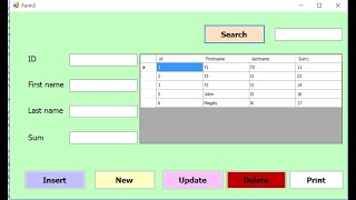 VBNET insert update delete search using access database and print datagridview WITH CODE [upl. by Yelnik]