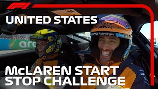 McLarens Daniel Ricciardo and Lando Norris Take on the StartStop Challenge [upl. by Keram283]