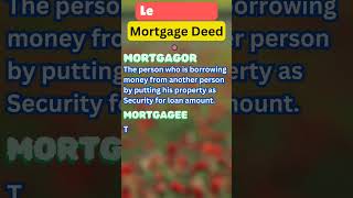 Mortagagor Mortgagee in mortgage deed [upl. by Novrej]