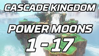 Super Mario Odyssey Cascade Kingdom Power Moons 1  17 Guide [upl. by Byrne122]