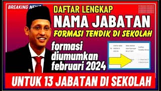 🔴 Formasi untuk 13 Jabatan Tendik di Sekolah cek Jabatan dan Formasimu [upl. by Novihs]