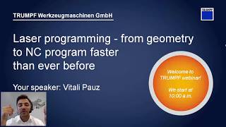 TRUMPF Software TruTops Boost Online Seminar 5  Laser programming [upl. by Binny]