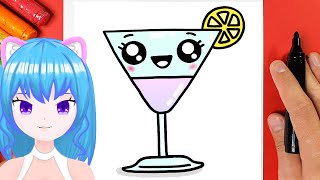 LERNEN SIE EINFACH EINEN KAWAII COCKTAIL ZU ZEICHNEN [upl. by Bendite430]