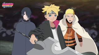 Boruto usa Espada de Zabuza e mostra para Naruto e Sasuke seu Kenjutsu  Boruto [upl. by Ahseid]