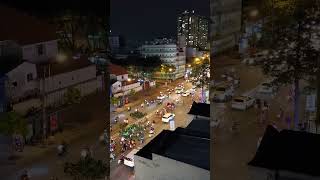 Ho Chi Minh City Vietnam Night Traffic View From Window [upl. by Fried]