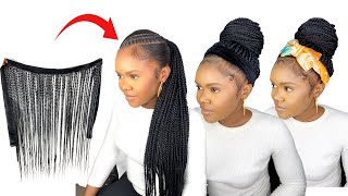 7 Braided Head Band Wig Using Expression Braid Extension  Beginner Friendly [upl. by Ahsykal147]