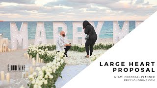 Amazing beach proposal Miami Large heart design proposal in Miami Beach Miami proposal planner [upl. by Sukul]