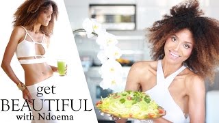 Raw Vegan Zucchini Pasta Recipe with Dairy Free Creamy Cashew Sauce  The Global Girl [upl. by Titos]