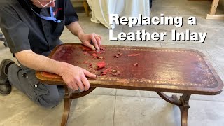 How To Replace A Leather Inlay on A Scribe Desk [upl. by Ayoral]