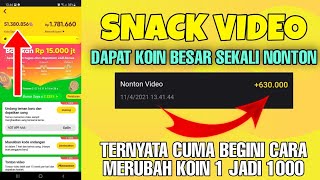 Cara mengatasi KOIN 1 Snack Video dan menjadi Besar [upl. by Dever]