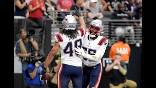 Jahlani Tavai Intercepts after big Jabrill Peppers hit  Patriots  Raiders  NFL Week 6 2023 [upl. by Emelin]