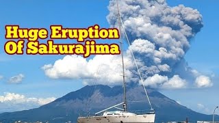 Huge Eruption Of Sakurajima Stratovolcano In Japan IndoPacific Ring Of Fire [upl. by Ldnek]