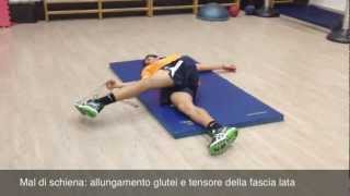 MAL DI SCHIENA 16 allungamento glutei e tensore della fascia lata [upl. by Alphonsine]