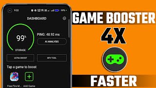 Game Booster 4X Faster  How To Use Game Booster 4X faster  Best game Booster For Free Fire Game [upl. by Zaslow]