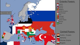 World War I in Europe with Flags Every Day [upl. by Aicertap219]