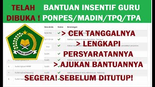 SEGERA AJUKAN  BANTUAN INSENTIF GURU USTADZ PENDIDIKAN AL QURAN PONPES TPQ TPA MADIN TAHUN 2023 [upl. by Dahraf407]