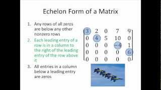 Elementary Linear Algebra Echelon Form of a Matrix Part 1 [upl. by Amehsyt422]