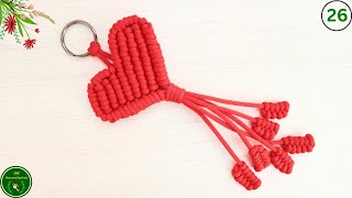 DIY Macrame Heart Keychain  마크라메 키링 만들기  llaveros en macramé [upl. by Ainav]