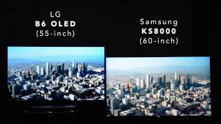 Worst Motion Settings Samsung KS8000 vs LG B6 OLED [upl. by Annailuj617]