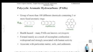 محاضرة أد محمد عبد الكريم طلك بعنوانPolynuclear Aromatic Hydrocarbon المرحلة الثالثة [upl. by Aja]