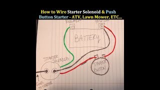 How to Wire Starter Button and Solenoid to an ATV 3 Wheeler 4 Wheeler [upl. by Ardyaf187]