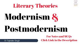 Modernism and Postmodernism  Literary Theory  NTA NET PGT English [upl. by Rosel237]