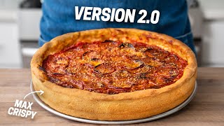 CHICAGO DEEP DISH PIZZA New and Improved Recipe [upl. by Neerehs280]