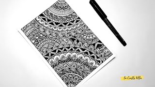 How to draw mandala art for beginners Mandala Step by step Full page Mandala LacraftsVilla [upl. by Yer]