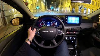 DACIA SANDERO STEPWAY 2023  night POV test drive PURE DRIVING TCe 90 HP manual [upl. by Euqinimod468]