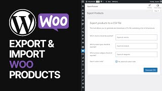 How To Export amp Import WooCommerce WordPress Plugin Products 🛒 [upl. by Nehemiah]