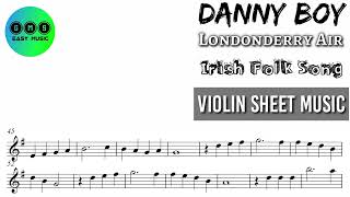 Karaoke  Danny Boy  Londonderry Air  Violin Sheet Music [upl. by Marchal]