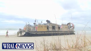 SC Naval hovercraft visits Grand Strand shore in North Myrtle Beach [upl. by Ezaria30]