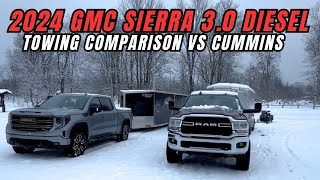 2024 GMC Sierra 1500 30l Duramax Diesel vs Ram Cummins Towing MPG comparison driving review [upl. by Elad]