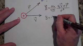 Calculating the Magnetic Field Due to a Moving Point Charge [upl. by Giglio]