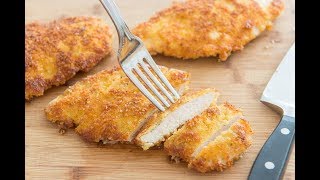 Crispy Parmesan Crusted Chicken Recipe  Quick Weeknight Dinner [upl. by Ihsir981]