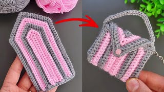 Make MONEY with This SUPER EASY Crochet Mini Bag Purse Keychain 🥰 Sell and give as a gift [upl. by Harneen]