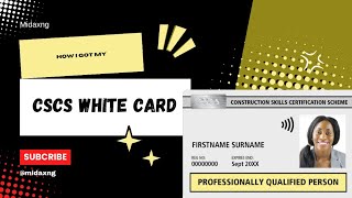 HOW TO GET YOUR WHITE CSCS CARD FOR PROFESSIONALS AND MANAGERS [upl. by Sampson]