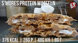 Protein Smores Waffeln  High Protein Fitness Waffeln [upl. by Nahtad]