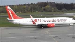 Corendon Airlines Landing and Taxiing for departure  Friedrichshafen Airport [upl. by Rolandson12]