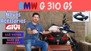 Baú Givi V47 ou V56 Maxia 4 Acertei na escolha Baú GIVI V47  Base M5 Monokey na BMW G 310 GS [upl. by Notnirb]