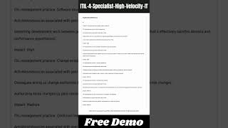 ITIL4SpecialistHighVelocityIT Exam Questions  ITIL 4 Specialist HighVelocity IT [upl. by Laux]