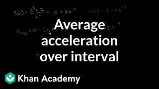 Average acceleration over interval  AP Calculus BC  Khan Academy [upl. by Harrak]