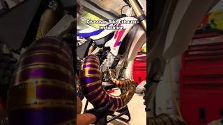 ASMR exhaust install😍 dirtbike 2stroke [upl. by Noirred]