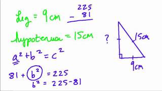 Pythagorean theorem  finding a missing leg [upl. by Amsirp]