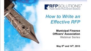 How to Write an Effective RFP [upl. by Shelburne]