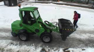 Avant loader Sand Gravel and Salt Spreader [upl. by Airetnohs878]