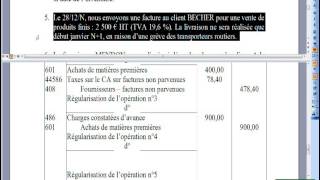 233 Régularisation des charges et des produits Application 1 [upl. by Ful]